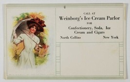 NY Weinborg&#39;s Ice Cream Parlor North Collins New York c1920 Postcard M16 - £26.33 GBP