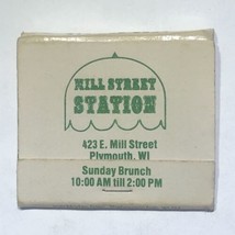 Mill Street Station Restaurant Plymouth Wisconsin Match Book Matchbox - £3.86 GBP