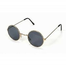 ELOPE JOHN'S SMOKE LENSE HIPPIE FUNKY ROUND GLASSES  w/ GOLD WIRE FRAMES - $8.79