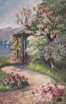 Outdoor Garden Scene Postcard G. A. Novelty Art Series N15 - £2.39 GBP