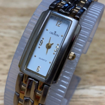 Croton Lady 23k Gold Plated Long Rectangle Japan Analog Quartz Watch~New Battery - £21.25 GBP