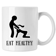 Eat Healthy Mug, Valentine Day Gifts Mug - £13.13 GBP