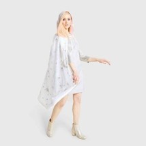 Womens Cape Halloween Costume White Hooded Celestial Stars Moons Unicorn... - $16.83