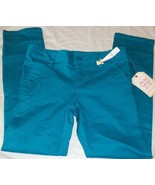 Girls Faded Glory Skinny Chino Pants Odes Sea Blue Size 5 New With Tags - $185.12 MXN