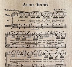Autumn Berries Sheet Music 1892 Victorian Voice And Piano Ephemera DWY10A - $457.13 MXN