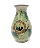 Vintage Tonala Mexico Hand Painted Vase Glazed Flor de Tonalá Boho Artis... - £11.85 GBP