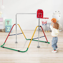 Kids Folding Horizontal Bar with 4 Adjustable Heights-Multicolor - Color... - £109.52 GBP