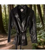 Vintage Laguna Women&#39;s Leather Coat Black Size  Medium - $1,765.41 MXN