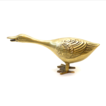 Goose Duck Bird Swan Solid Brass Ornate Figurines Vintage 8.5&quot; long Taiwan - £11.65 GBP