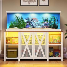 75-120 Gallon Aquarium Stand With Power Outlet &amp; Led Light, Cabinet For ... - $207.99