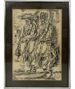 Yossi Stern (1923-1992 Hungary Israel)  Gouache Ink Judaica Art Signed - $289.30 CAD