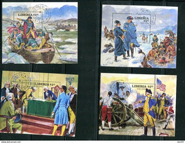 Liberia 1981/82 4 Souvenir Sheets Washington Used 14080 - £7.75 GBP