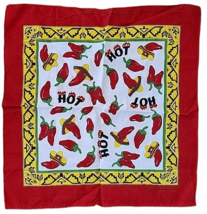 Hot Tamale Banana Chili Peppers Red Handkerchief 21&quot; Square - $12.19