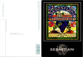 USA California Somona Sebastiani Vineyards &amp; Winery Stained Glass VTG Postcard - £7.51 GBP