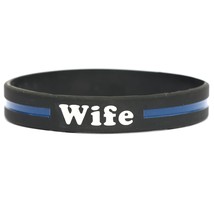 Wife Thin Blue Line Silicone Wristband Bracelets Police Officers Patrol Awarenes - £2.23 GBP