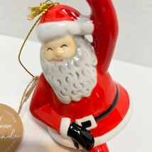 Tag Handmade Dolomite Dancing Santa Splits Christmas Ornament Bell with Tag - £14.82 GBP