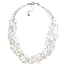 Pure Beauty Freshwater White Pearls Multistrand Necklace - £25.25 GBP