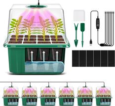 Effortless Self-Watering Seed Starter Kit with Grow Light - 72 Cells in ... - $62.32