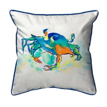 Betsy Drake Orange Crab Extra Large 22 X 22 Indoor Outdoor White Pillow - £54.36 GBP