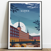 Madrid Poster | Spain Travel Poster, Plaza Mayor Wall Art &amp; Birthday Gift Idea - £20.55 GBP+