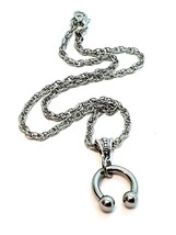 Piercing amant pendentif fer à cheval barre circulaire collier Kink Sub Dom... - £29.64 GBP