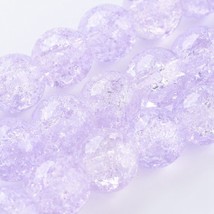 50 Crackle Glass Beads 8mm Light Purple Mixed Ombre Bulk Jewelry Supplies Mix - £4.42 GBP