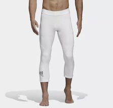 Adidas Men’s AlphaSkin Base Layer White 3/4 Athletic Tights CD7189!!!(2XL) - $15.84