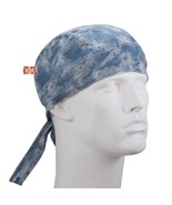 ACID WASH BLUE FITTED BANDANA w/TIES Head Wrap Skull Cap DOO Do Du Rag T... - $9.99