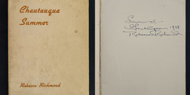 1938 Vintage Chautauqua Summer Signed Autographed Rebecca Richmond Book - £70.42 GBP