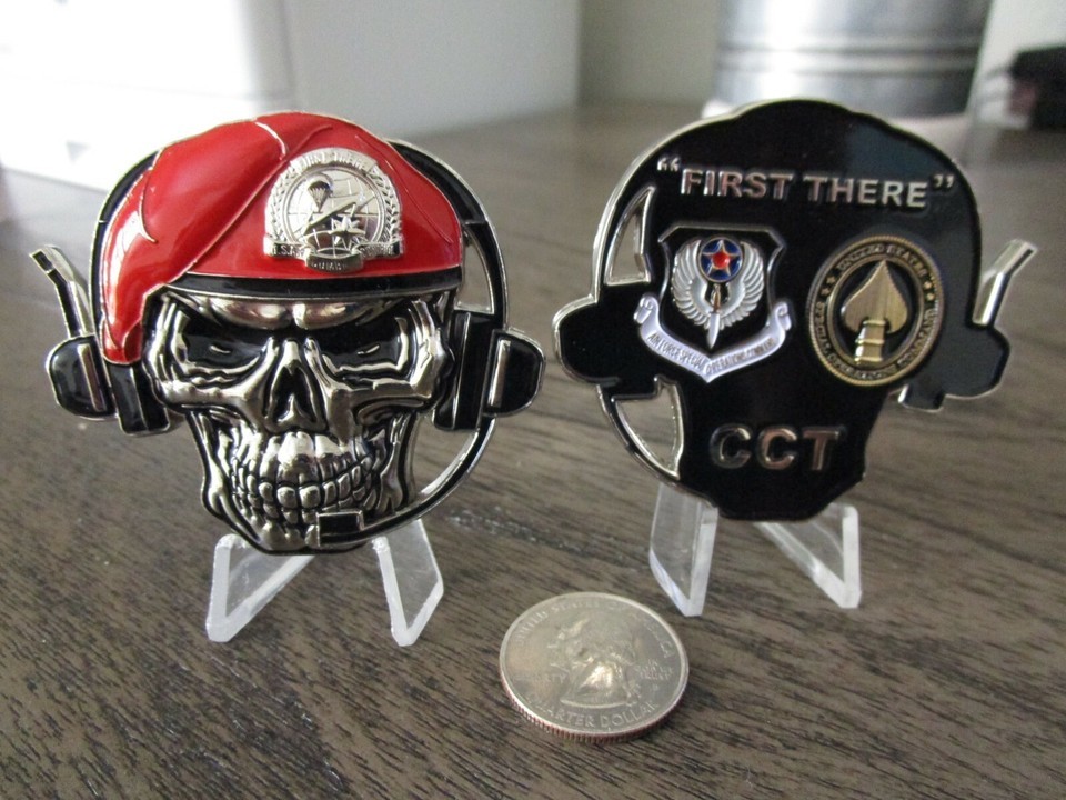 USAF AFSOC CCT Special Forces Combat Control Team Beret Skull Challenge ... - £15.59 GBP