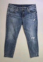 Silver Jeans Womens Labeled 31x27 Actual 33x27 Blue Boyfriend Stretch Di... - $352.84 MXN