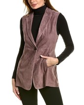 $5275  New Brunello Cucinelli Womens Leather Jacket Purple Suede Size 6 ... - £680.29 GBP