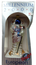 Millennium 2000 Blown Glass USA Astronaut Blown Glass Christmas Ornament... - £10.07 GBP