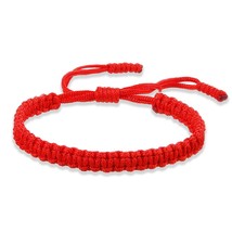 Handmade Tibetan Buddhist Lucky Rope Bracelets Bangles Black &amp; Red Thread Adjust - £8.05 GBP