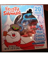 Frost The Snowman Mini Candy Canes 20 Pieces Blue Raspberry And Strawberry - $184.33 MXN