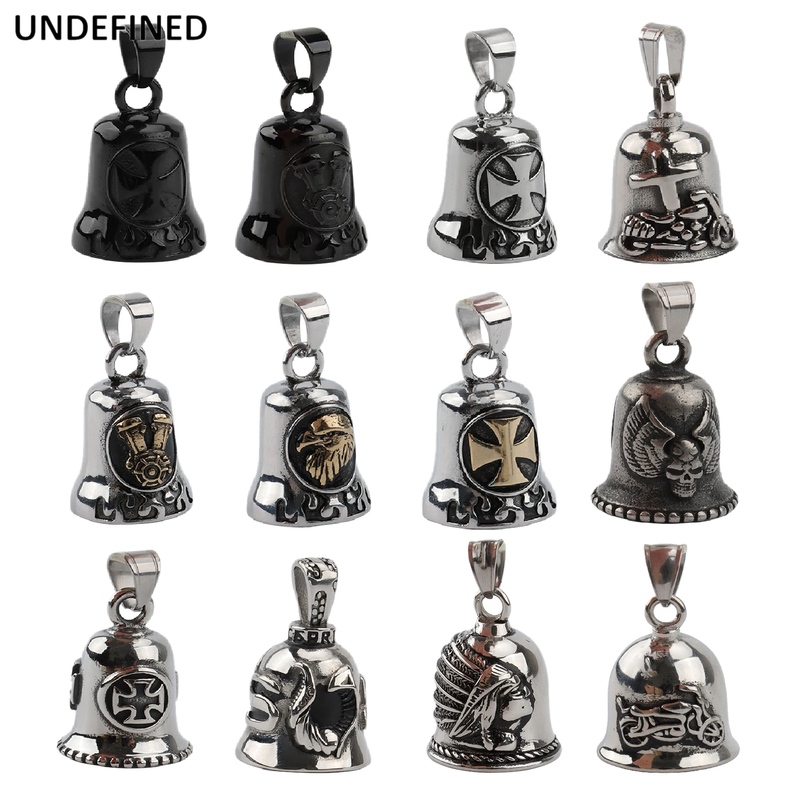 Biker bell skull cross engine eagle stainless steel guard bells for harley indian chief thumb200