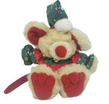 11&quot; Vintage 1993 Mary Meyer Christmas Pajamas Tan Mouse Stuffed Animal Plush Toy - £44.07 GBP