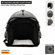 Jet FIghter Plain Grey Flight Helmet of USN United States Navy Movie Prop - £314.65 GBP