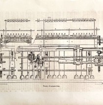 Flax Preparation Machine Woodcut 1852 Victorian Industrial Print Engines... - $39.99