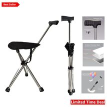 Adjustable Portable Cane with Seat - Supports 220lbs Lightweight Design - $82.12