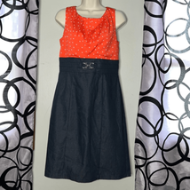 Alyx Dress | Denim &amp; Coral Polka Dot Sleeveless Dress - £17.34 GBP