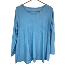 J Jill Pure Jill Elliptical Tee Shirt Women Sp Pima Cotton Long Sleeves Blue - £10.82 GBP