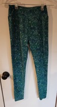 Womens S? LuLaRoe Green Leaf Pattern Athletic Yoga Gym Running Pants - $166.94 MXN