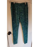 Womens S? LuLaRoe Green Leaf Pattern Athletic Yoga Gym Running Pants - $165.69 MXN
