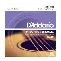 D&#39;Addario EJ26 Phosphor Bronze Acoustic Guitar Strings, Custom Light, 11... - $9.99