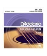 D&#39;Addario EJ26 Phosphor Bronze Acoustic Guitar Strings, Custom Light, 11... - $9.99