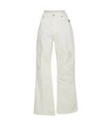 RALPH LAUREN Cream Stretch Floral Embroidered Distressed Bootcut Jeans 12 - $95.31 CAD