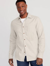 Old Navy Flannel Shirt Mens XXXL Tall 3XT Beige Double Brushed NEW - £20.77 GBP