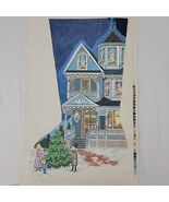 Handpainted Needlepoint Canvas XMAS Stocking Victorian House Family 22&quot; ... - $3,382.19 MXN