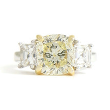 Authenticity Guarantee 
3-Stone Radiant Asscher Light Yellow Diamond Engageme... - £16,142.99 GBP